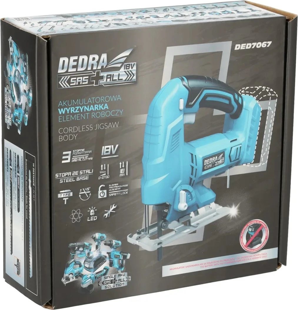 Sharrë elektrike dore DEDRA DED7067, pa kabllo, 18V, Blu
