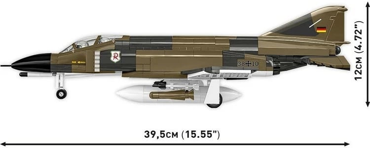 Set lodrash ndërtimi Cobi Armed Forces F-4F Phantom II, 676 pjesë, plastikë