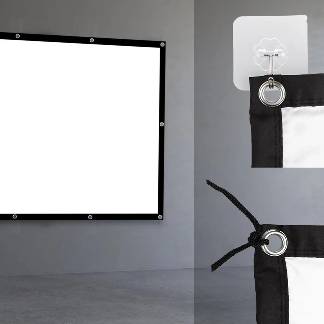 Ekran projektori Maclean MC-167, 150", 330x187cm, 16:9, poliester, me grepa tensionues
