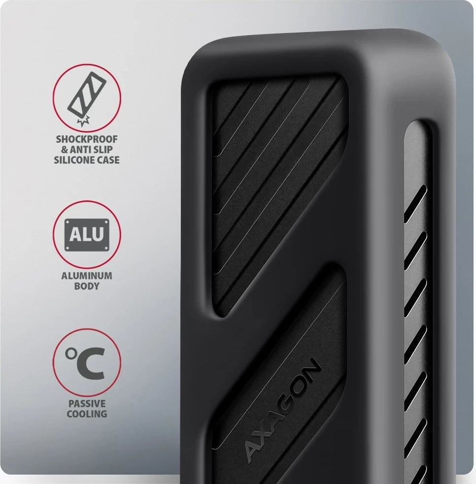 Kasë SSD AXAGON EEM2-20G, USB-C 3.2, M.2, E zezë