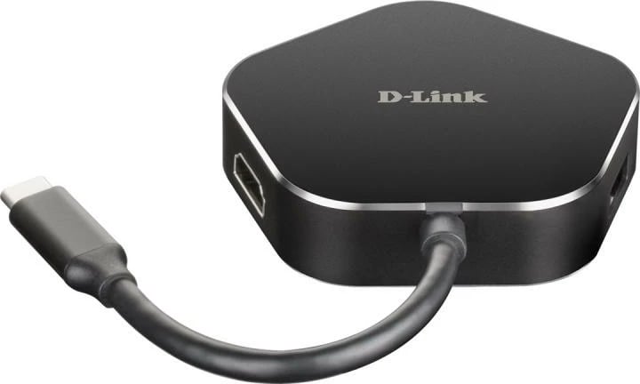 Dok stacion USB-C, D-Link DUB-M420, HDMI 4K, USB 3.0, Thunderbolt 3, PD 60W, e zezë/argjendtë