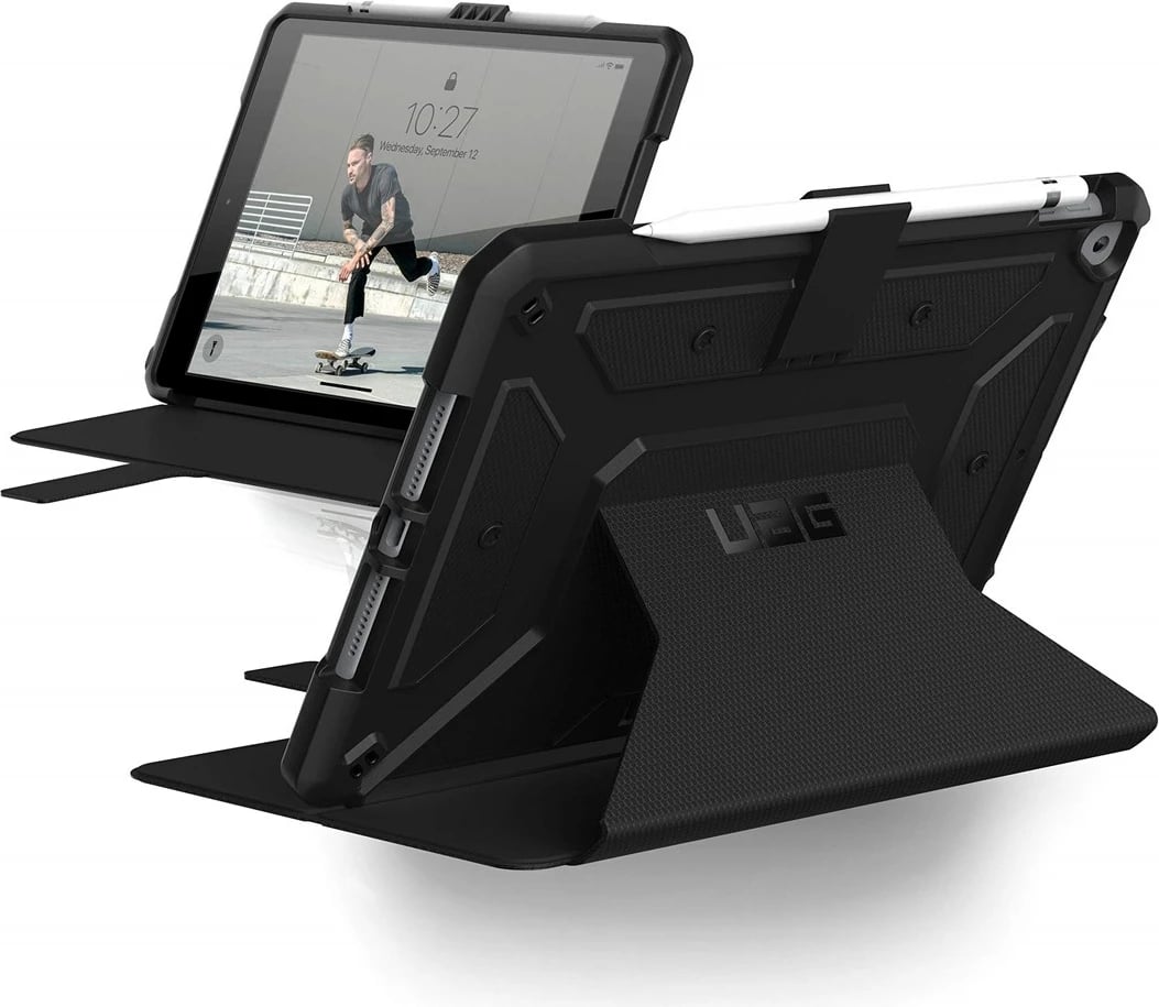 Mbështjellës UAG Metropolis për iPad 10.2, e zezë