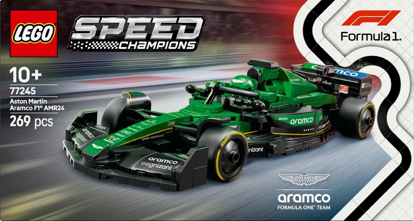 Set ndërtimi LEGO Speed Champions Aston Martin Aramco F1 AMR24, 269 pjesë, Jeshile