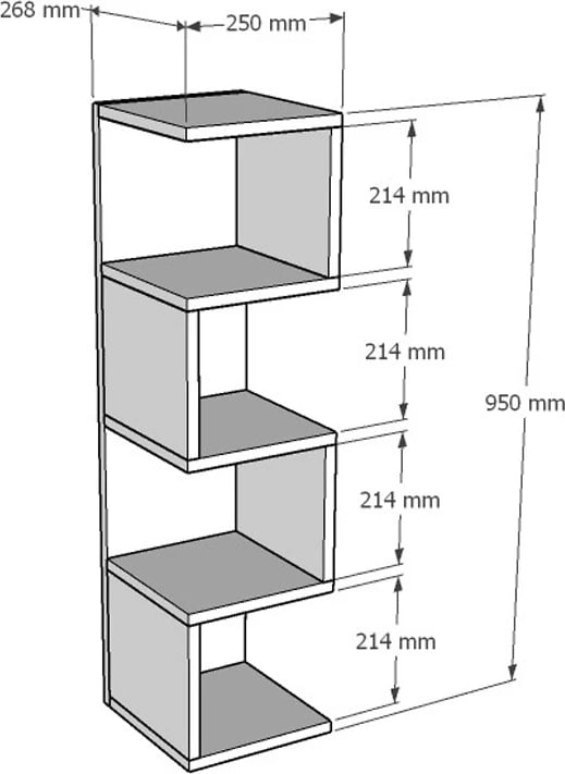 Raft dyshemeje Pratel, ngjyrë e bardhë, 25x27x95cm