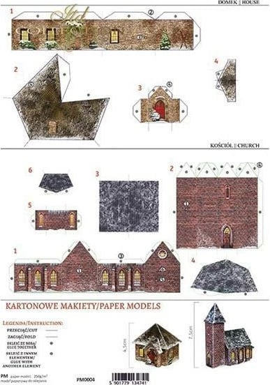 Modele kartoni NEXT PM-0004, Ndërtesa Krishtlindjesh, 21x29.7cm