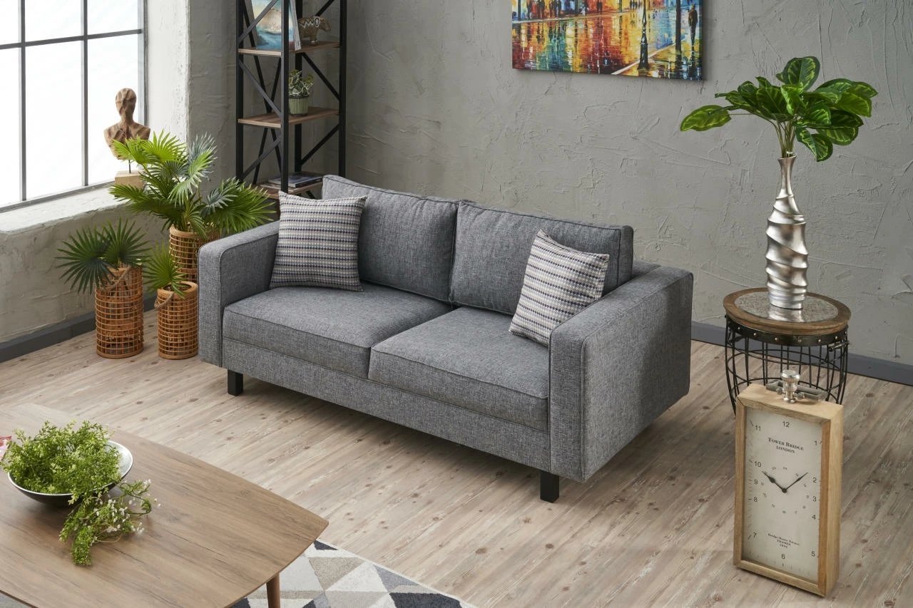 Divan dy-vendësh Atelier del Sofa, lino Kale, ngjyrë gri