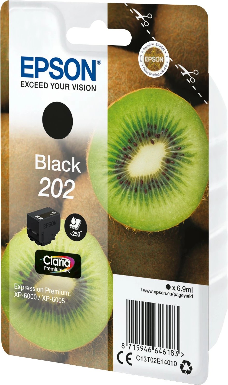 Toner Epson Kiwi 202 Claria Premium, Black, 6.9ml, Standard Yield