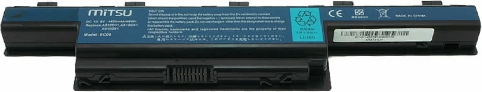 Bateri laptop Mitsu BC/AC-4551 për Acer Aspire 4551, 4741, 5741, 4400 mAh, e zezë
