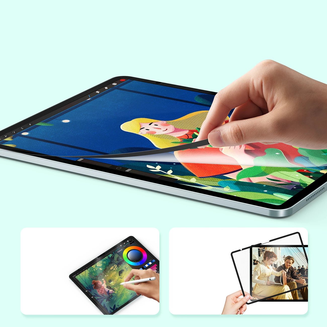 Mbrojtës ekrani paperlike Dux Ducis Naad për iPad Air 11" (2024/2025), kornizë e zezë