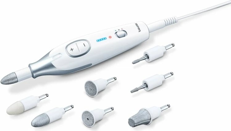 Set manikyr/pedikyr Beurer MP 42, 7 koka, argjendtë/bardhë me etui Set manikyr/pedikyr Beurer MP 42, 7 koka, argjendtë/bardhë me etui