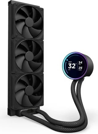 Ftohës me ujë për CPU NZXT Kraken Elite 360 V2 LCD, 3 ventilatorë, Ekran IPS, i zi