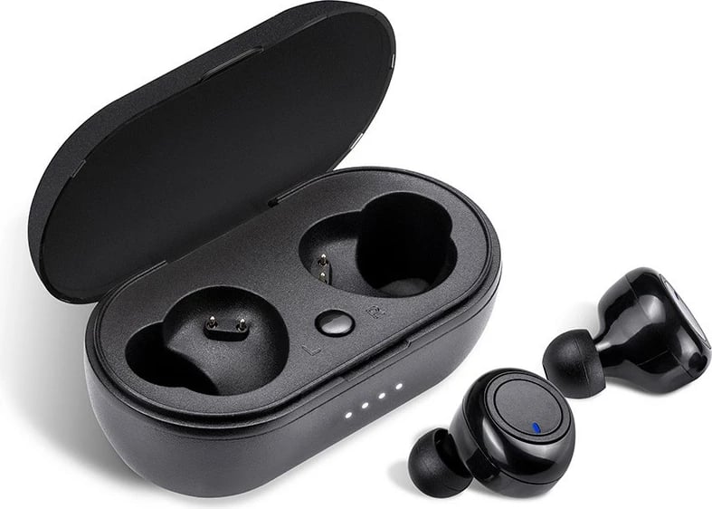 Kufje Tracer T1 TWS, Bluetooth, me mikrofon, karikues 300 mAh, të zeza