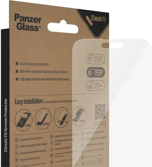 Xham mbrojtës PanzerGlass Classic Fit për iPhone 14 Pro Max, Antibakterial