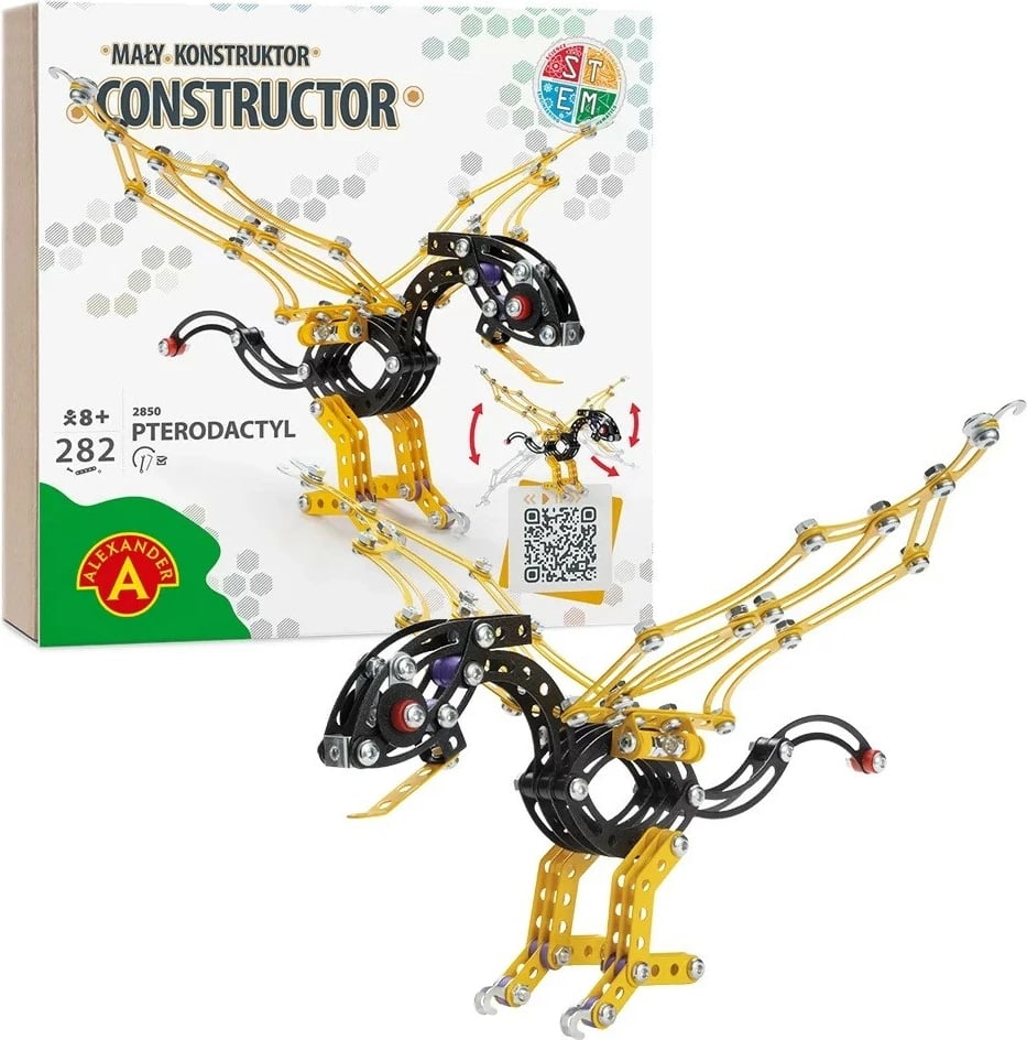 Set ndërtimi metalik Alexander Small Constructor Pterodactyl, 202 pjesë
