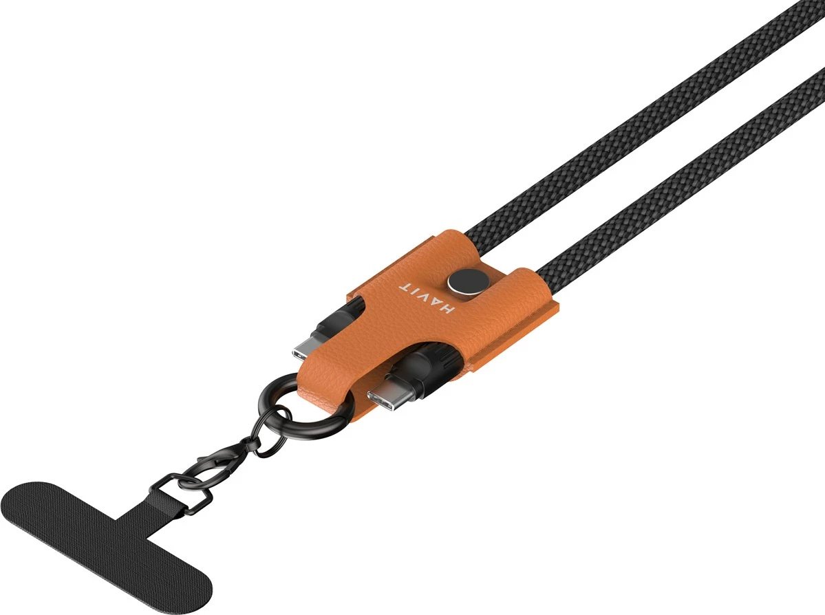 Kabllo karikimi USB C në USB C Havit CB6344, 1.2m, e zezë/kafe
