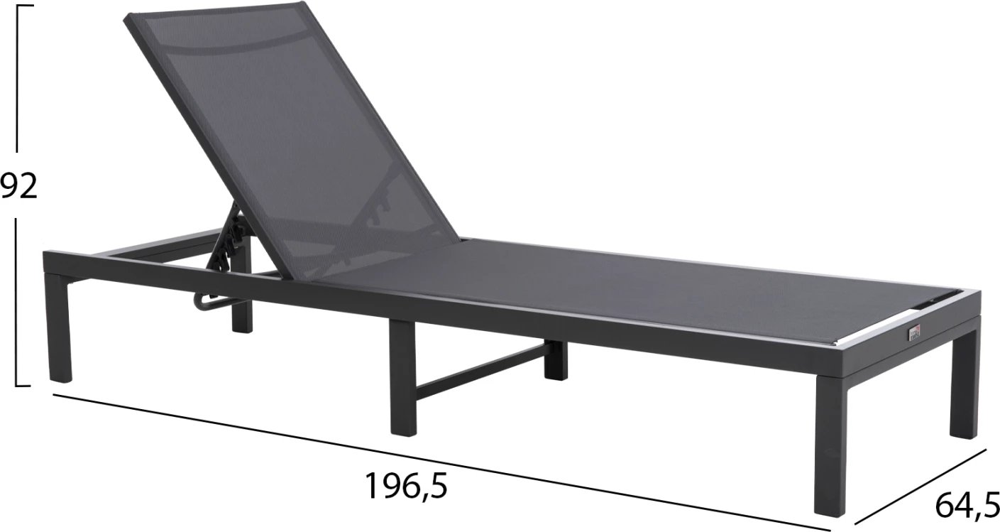 Shezlong alumini THATCHER,  196,5x64,5x92H cm