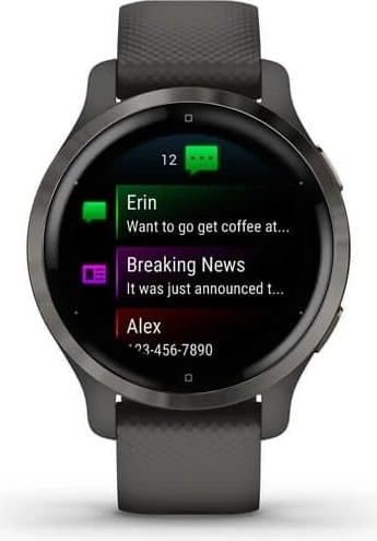Smartwatch Garmin Venu 2S, 40 mm, AMOLED, GPS, Grafit/zi