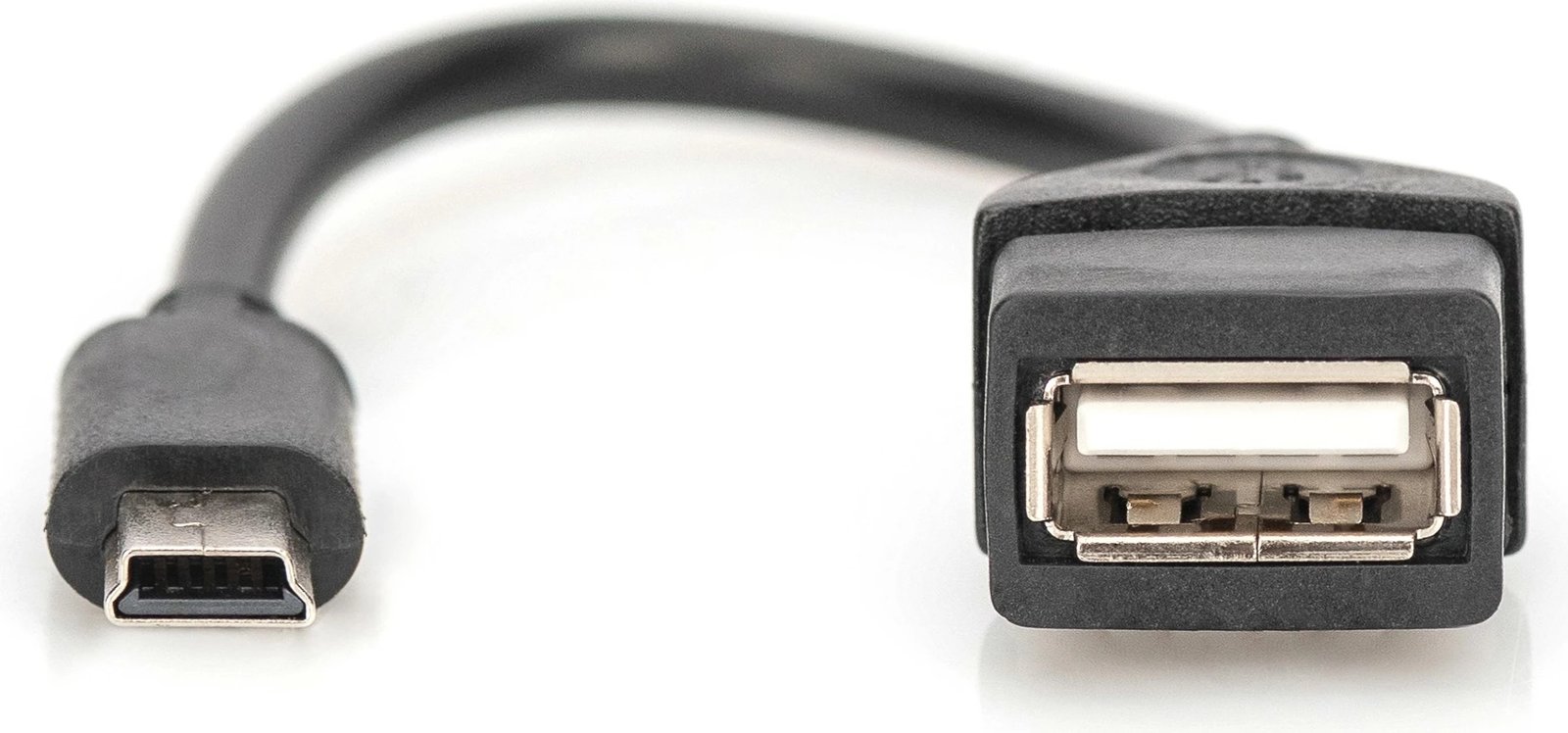 Adapter USB OTG Digitus Mini-USB B në USB A, 0.2m, zi