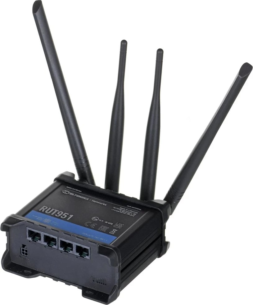 Ruter celular Teltonika RUT951, 4G LTE, 4 porta LAN, 2 SIM, Alumini