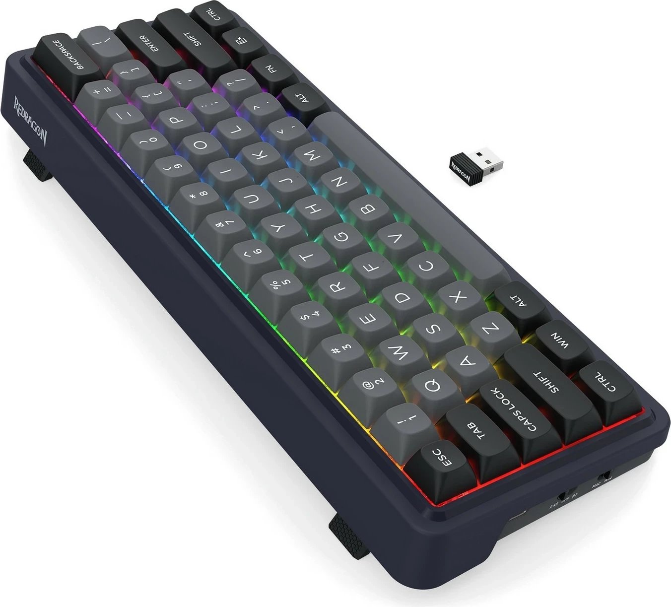 Tastierë Redragon Draconic V2 K730GB-RGB-PRO, 61 taste, RGB, wireless/wired, e zezë