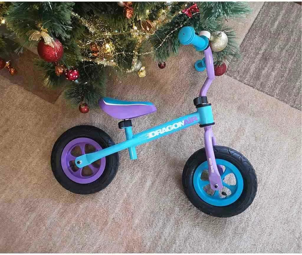 Biçikletë pa pedale për fëmijë, Milly Mally Dragon, rrota shkumë 10", me frenë, ulëse dhe timon të rregullueshëm, zile, rozë