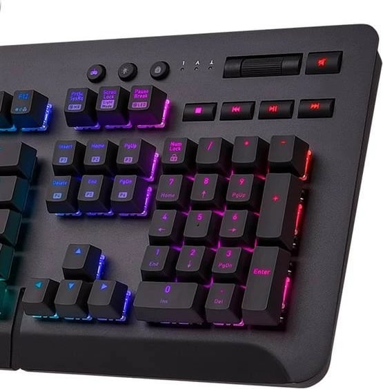 Tastierë gaming Thermaltake Level 20 GT RGB, Cherry MX Blue, me drita, e zezë