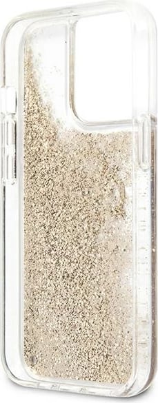 Mbështjellës Guess 4G Big Liquid Glitter për iPhone 13 Pro Max 6.7", ari