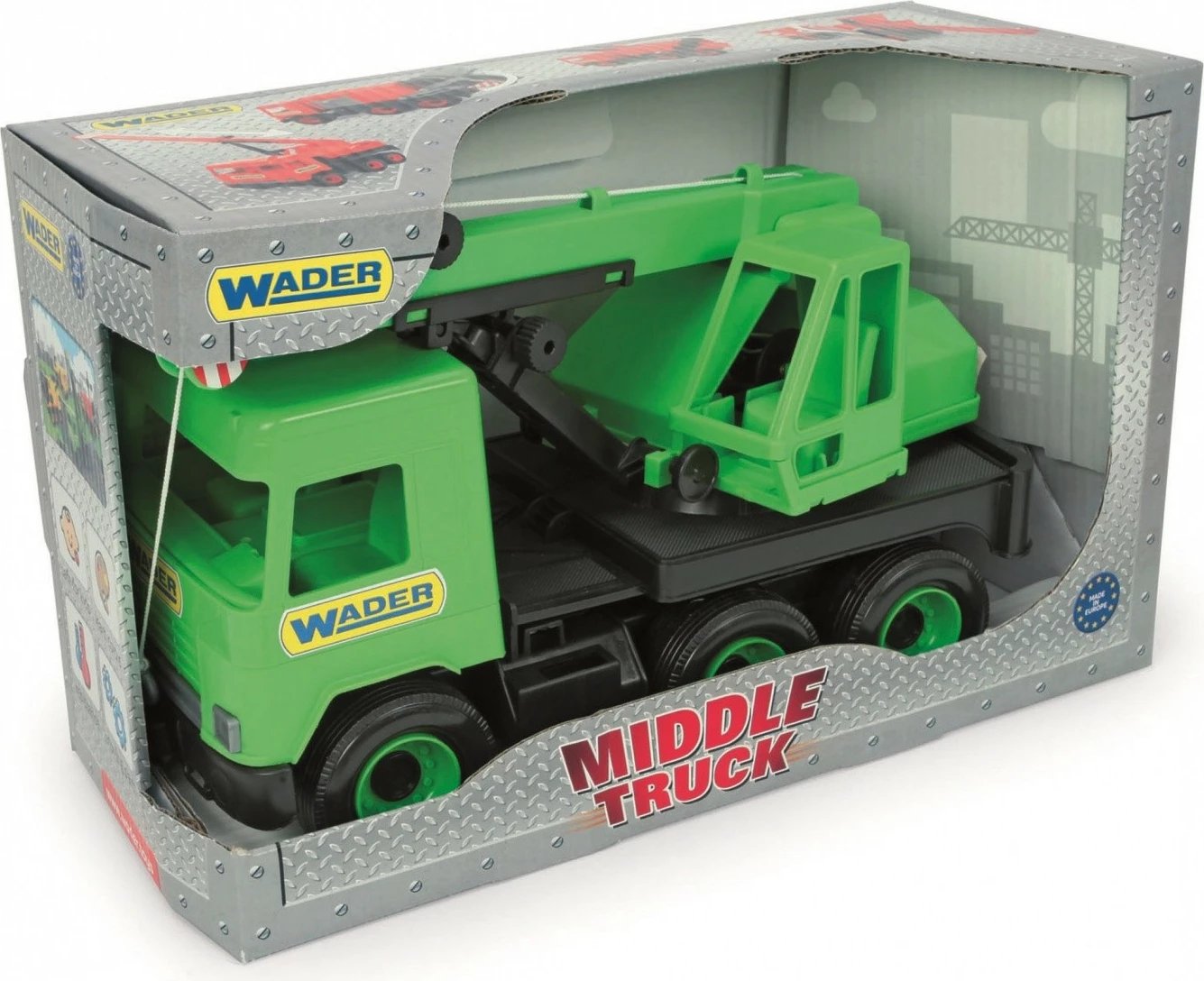 Vinç lodër Wader Middle Truck 38 cm, plastikë, i gjelbër/zi, për djem
