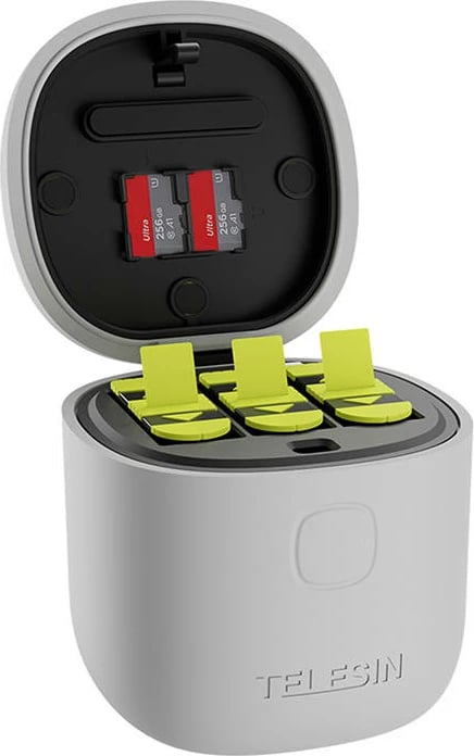 Kasë karikimi Telesin Allin box për GoPro Hero 9/10 me 3 bateri, IP54, Gri, set