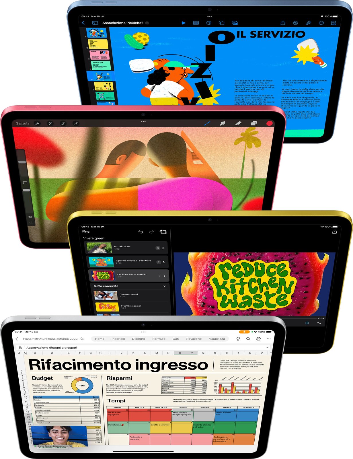 Tablet Apple iPad, 10.9", 256GB, Wi-Fi+Celullar, i verdhë