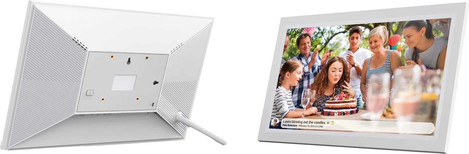 Kornizë digjitale Denver PFF-1503, 15.6", Touchscreen, Wi-Fi, Bardhë