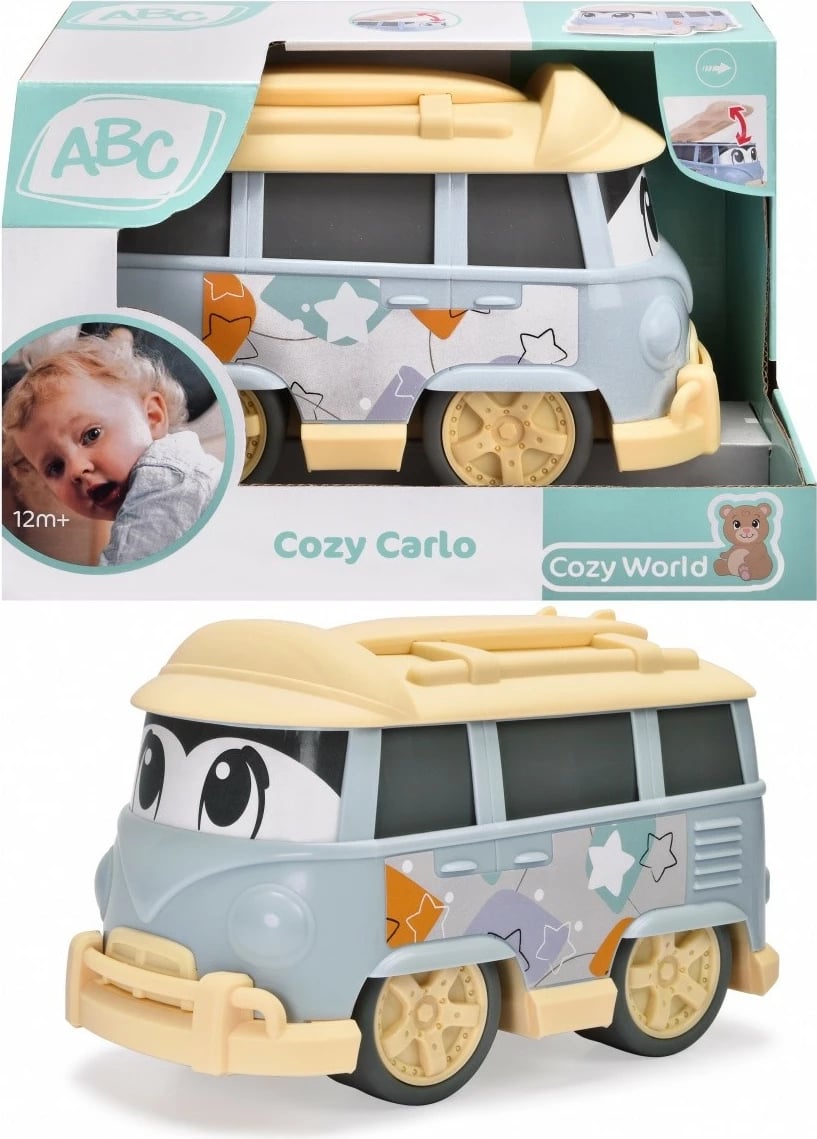 Autobus lodër Simba ABC Cozy Carlo, 25 cm, dekorativ, gri/verdhe
