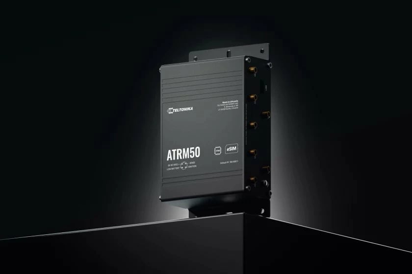 Router TELTONIKA ATRM50 5G 4x Gigabit Ethernet M12 dual SIM eSIM GNSS 9-50V IP30 i zi