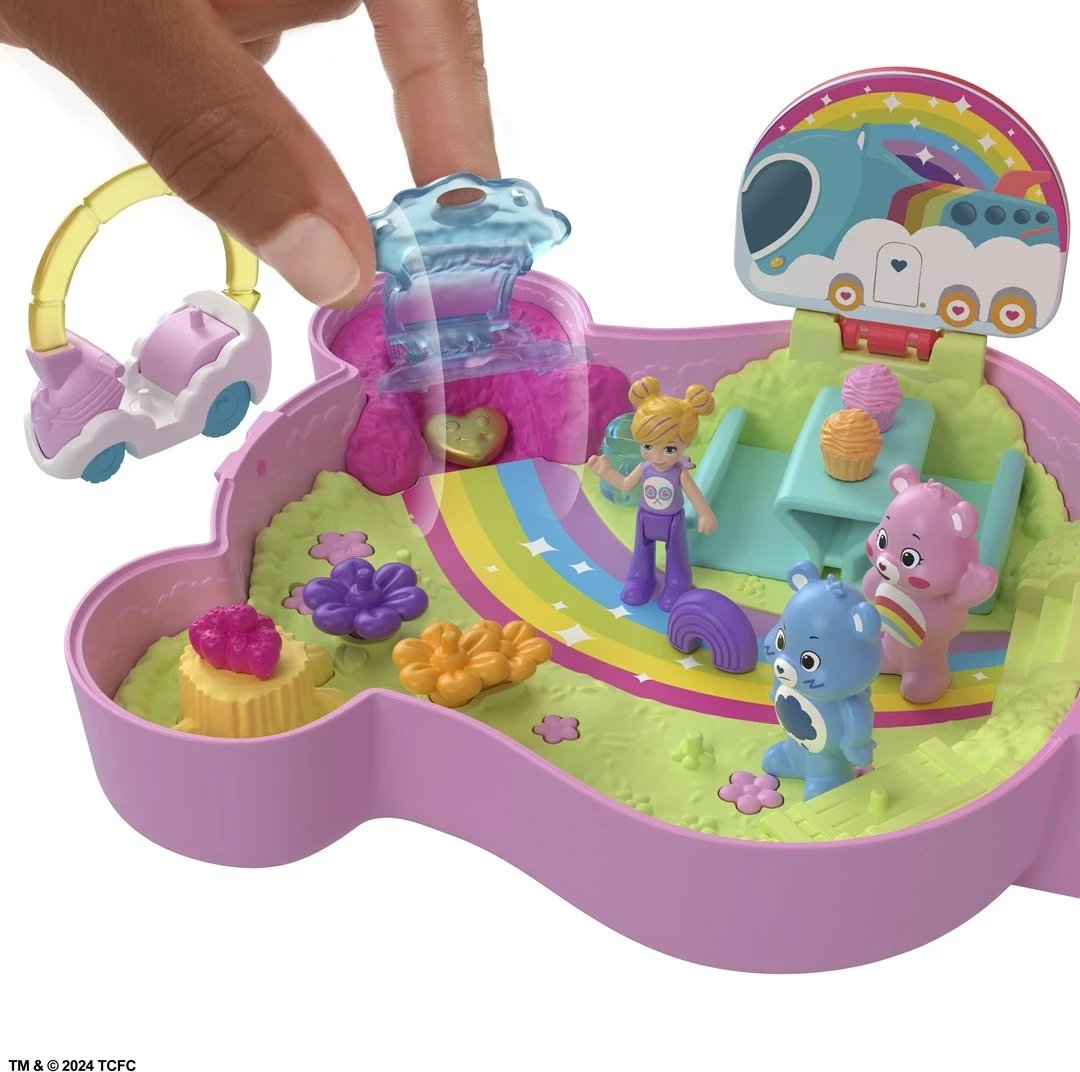 Set lodrash Polly Pocket Care Bears Compact, MATTEL, Shumëngjyrësh