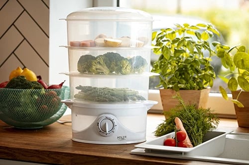 Gatues me avull elektrik, Adler AD 633, 800 W, 9 L, 3 shtresa, i bardhë