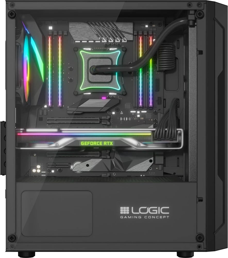 Kasë LOGIC ARAMIS ARGB Mini USB 3.0, e zeza