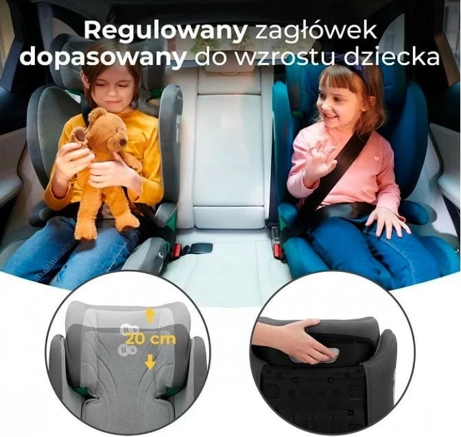 Ulëse makine për fëmijë Kinderkraft JUNIOR FIX 2 i-Size, 100-150 cm, Gri