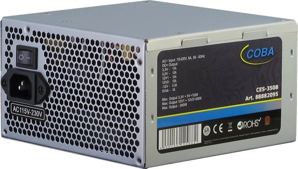 Furnizues energjie Inter-Tech Coba CES-350B, 350W, ATX, 80 PLUS Bronze, argjendtë