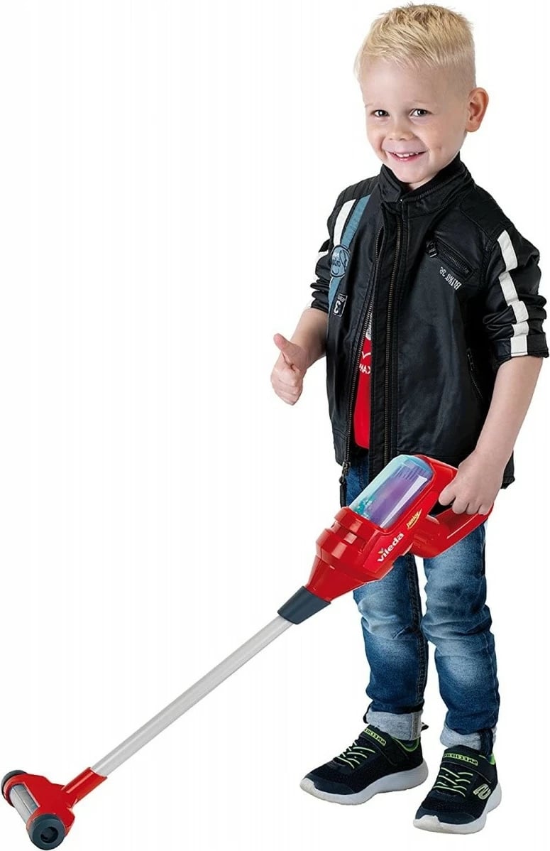 Set pastrimi lodër Klein Vileda, me fshesë me korent, për fëmijë, Kuqe/Zi