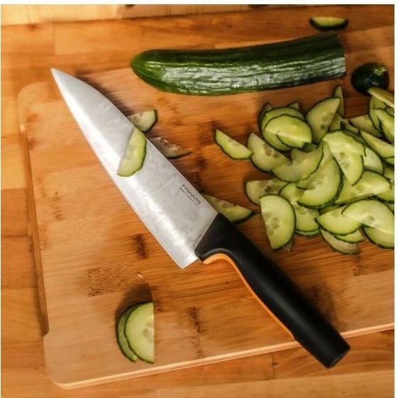 Thikë kuzhine Fiskars Functional Form 1057534, 20 cm, Inoks, E zezë/Portokalli