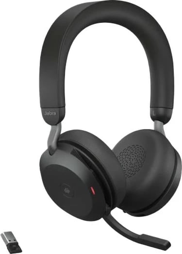 Kufje Jabra Evolve2 75, USB-C MS Teams me mbajtës tavoline, e zezë, me kabllo dhe pa kabllo, për thirrje/muzikë, 20 - 20000 Hz, 197 g
