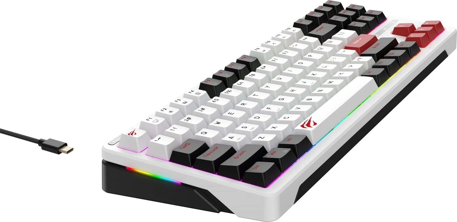 Tastierë gaming HAVIT KB902L, mekanike, RGB LED, e bardhë