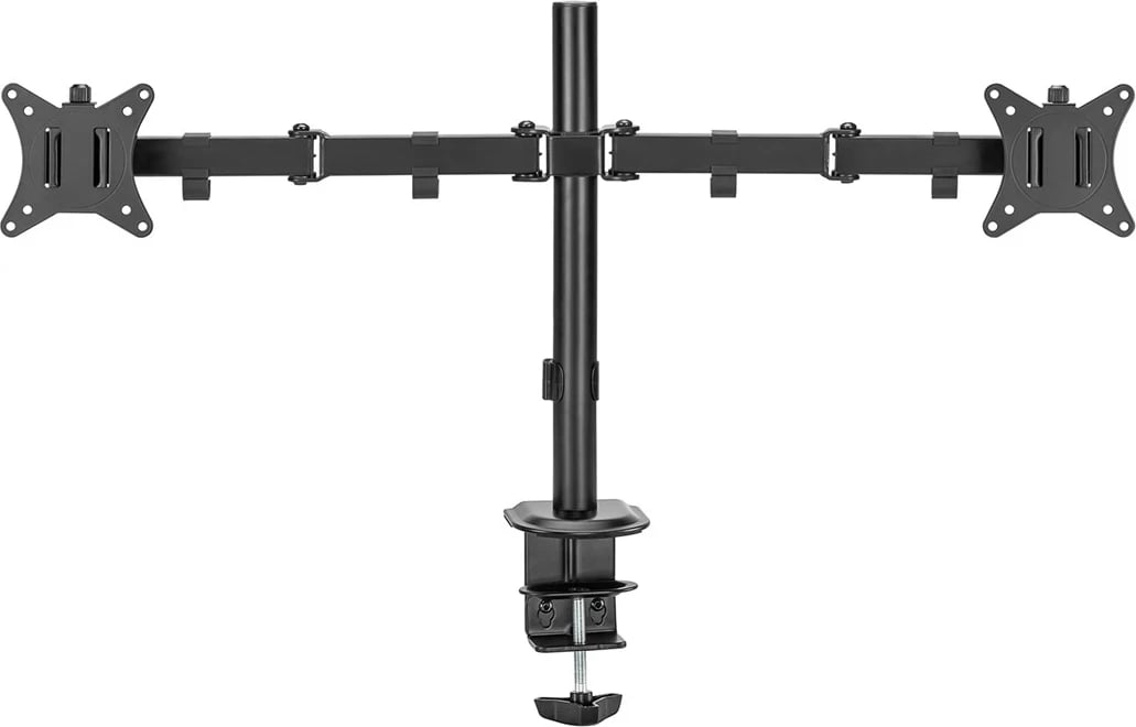 Mbajtës tavoline për 2 monitorë Maclean MC-754N, VESA 75x75 dhe 100x100, 17-32", i zi