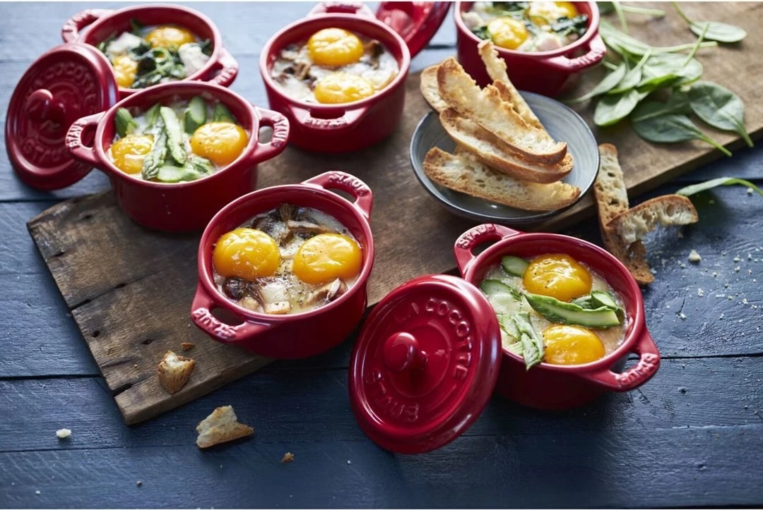 Cocotte ZWILLING Mini, 4 copë, 200 ml, Qeramike, Kuqe