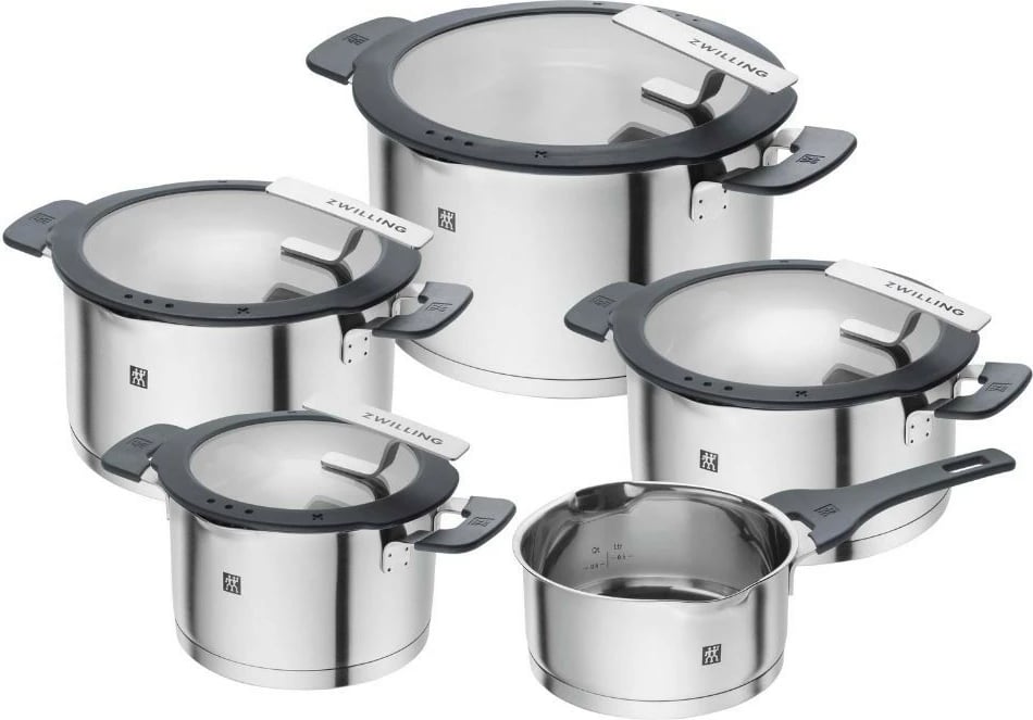 Set tenxheresh Zwilling Simplify 5 copë, çelik inox, kapakë me sitë, inox