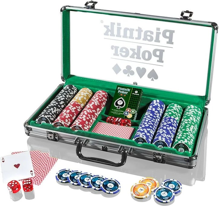 Set poker Piatnik 90393 me 300 çipsa, kasë alumini, shumëngjyrësh