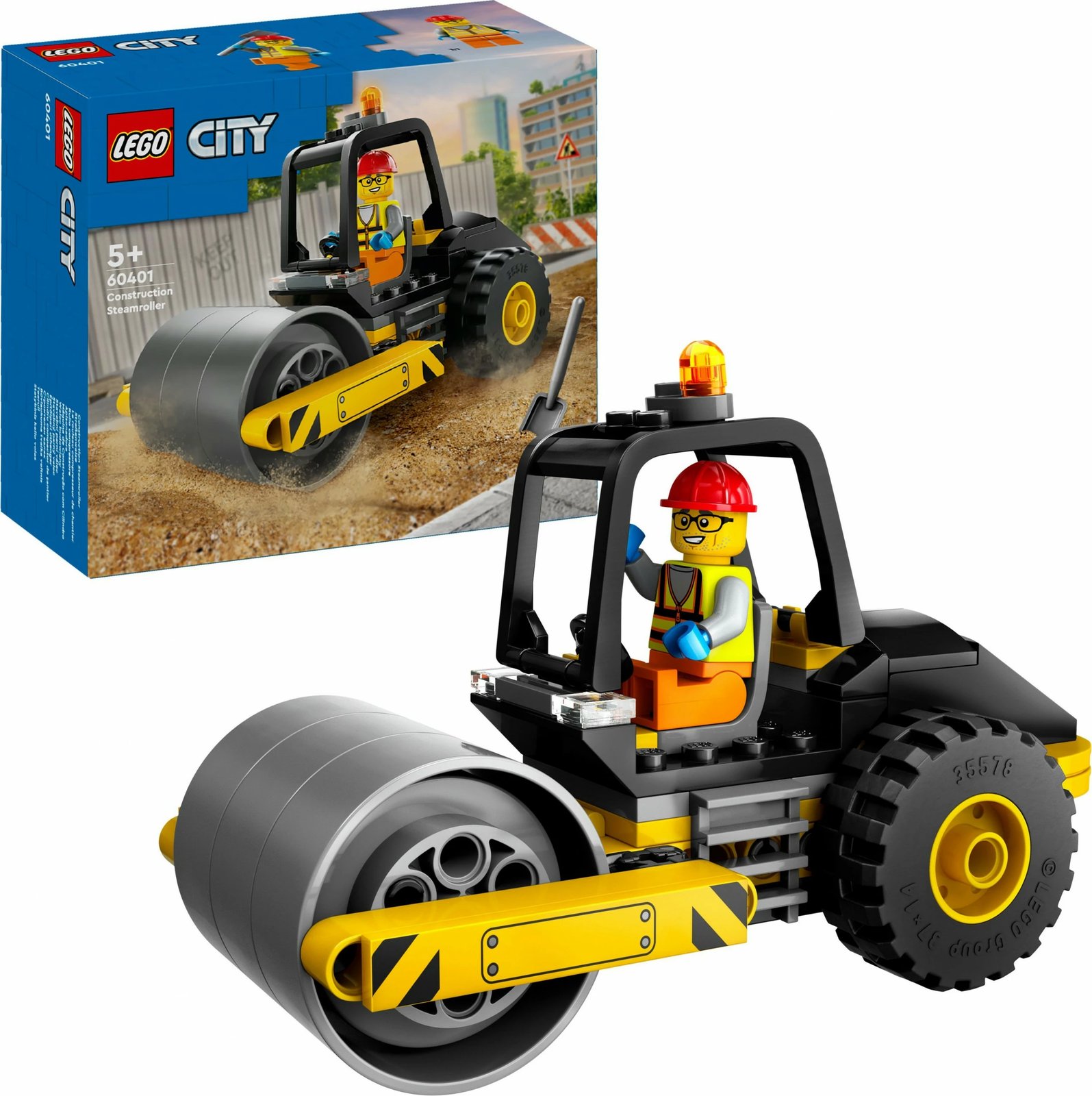 Set ndërtimi LEGO City Steamroller 60401, 78 pjesë, shumëngjyrësh