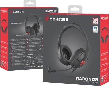 Kufje për lojëra Genesis Radon 800, me mikrofon të heqshëm dhe ngjyrë të zezë