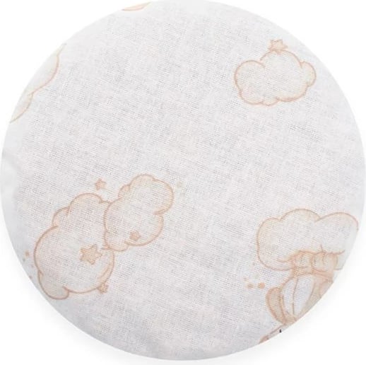 Termofor/kompresë ngrohëse dhe ftohëse, New Baby BASIC, diametër 14 cm, 180 g, pambuk me mbushje fara qershie, bezhë