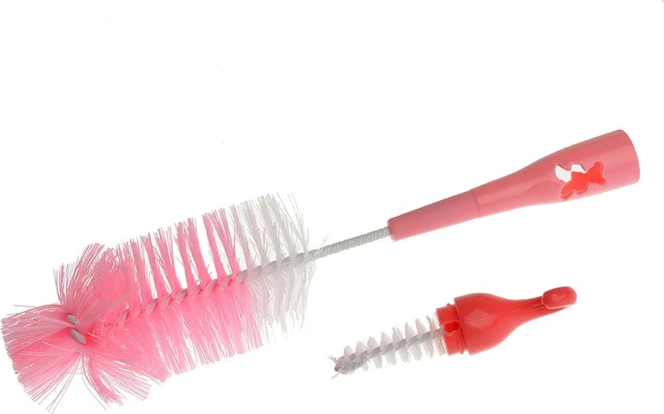 Furçë për shishe dhe biberon, Akuku, me brushë të vogël në dorezë, ngjyra të ndryshme